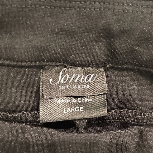 Soma Black Elastic Waist Stretch Straight Leg Dress Pants - Picture 2 of 8